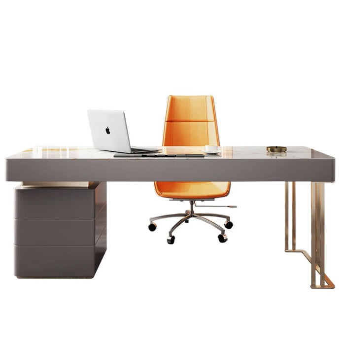 Luxury Modern Office Desk Slate Table Wood Home Write Study Computer Office Desk Italian Work Rangement Bureau Furniture QF50OD