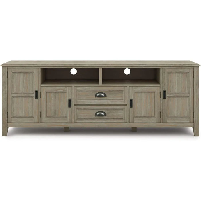 Solid Wood 72" Wide Transitional TV Media Stand Furniture for Modern Television Stands Fits TVs Up to 80 Inches Tv Wall Cabinet