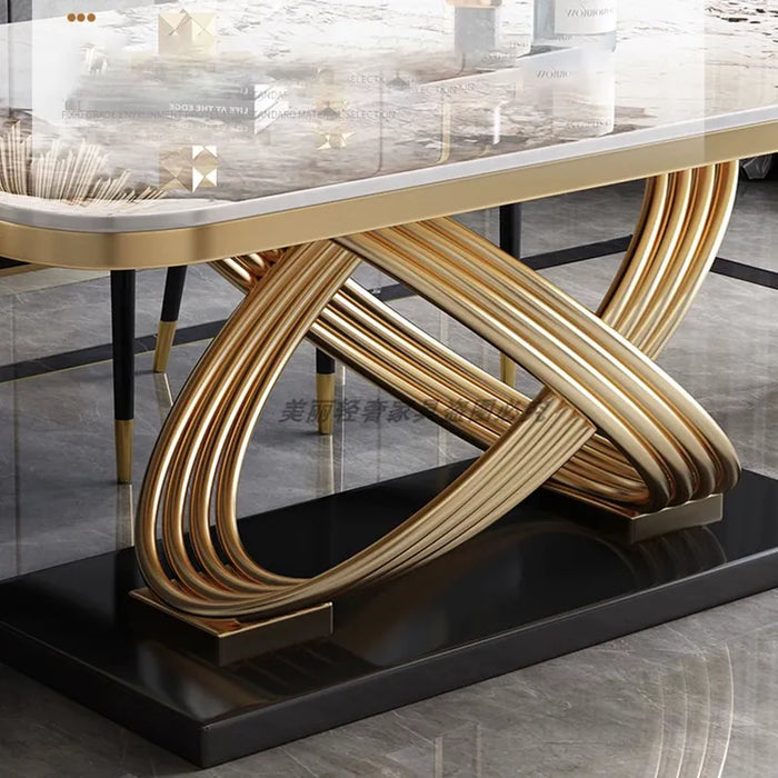 Center Set Dinner Table Chairs Stone Modern Dining Table Floor Mid Century Modern Mesas De Restaurante Livingroom Furniture Set