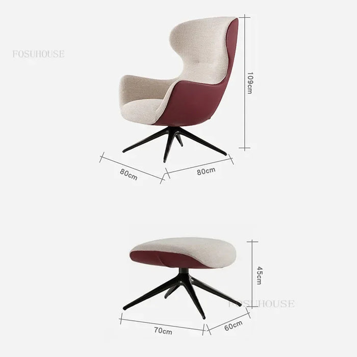 Nordic Fabric Home Rotatable Living Room Sofas Simple Modern Designer Swivel Chairs Luxury Apartment Dormitory Leisure Sofa L WK