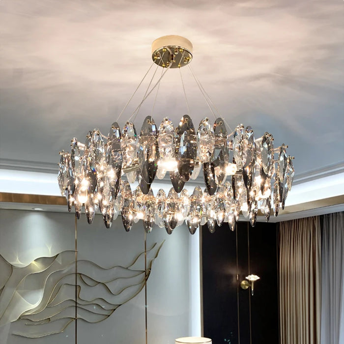 Modern Crystal Chandelier Light Luxury LED Clear Pendant Lamp For Living Room Dining Hall Bedroom Kitchen Island Chandelier