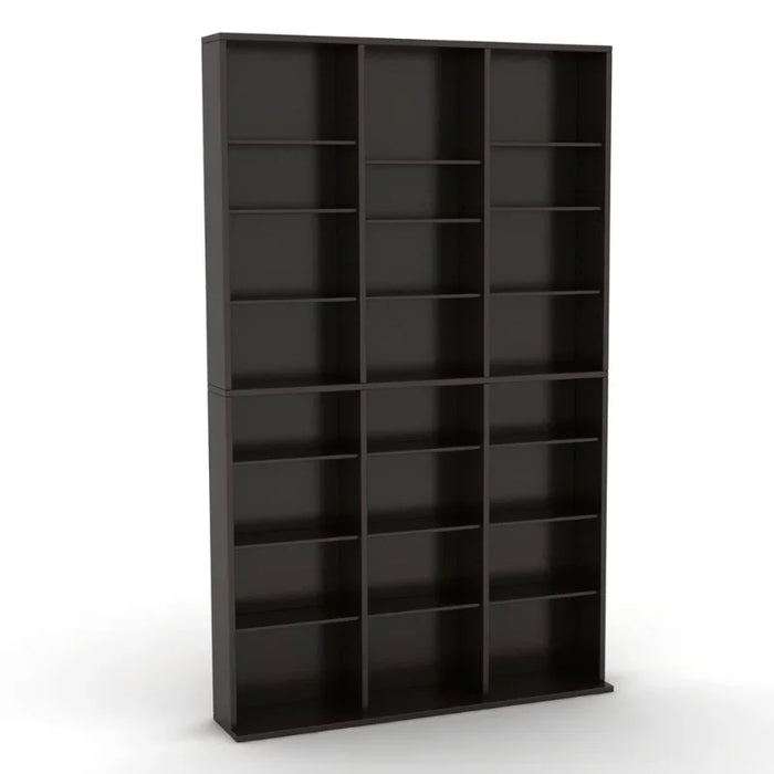 Atlantic 37"x60" Oskar Adjustable Wood Media Storage Shelf Bookcase, Espresso furniture  storage cabinet  bookshelf
