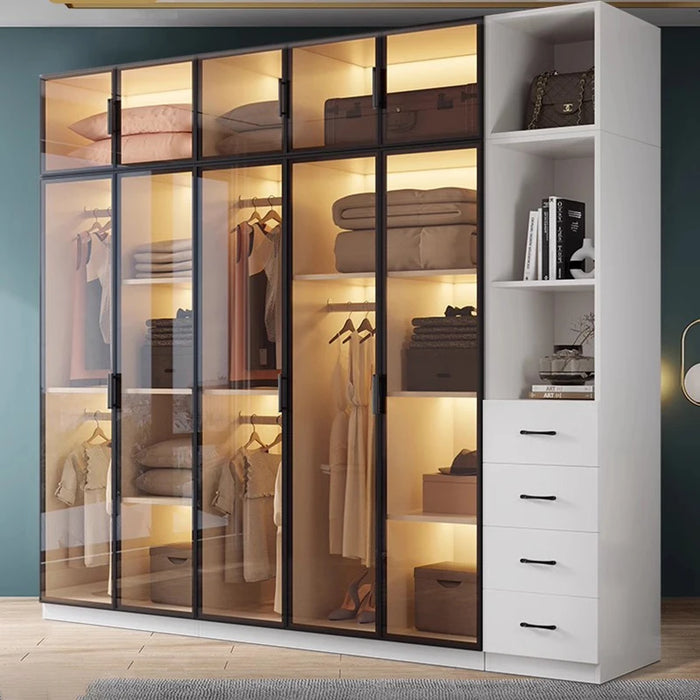 Living Room Minimalist Closet Rod Bracket Indoor Floor Bedroom European Wooden Wardrobe Luxury Meuble Chambre Design Furniture
