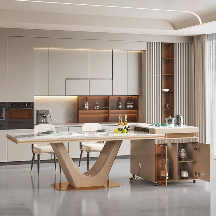 Modern Newclassic Dinning Table Luxury Centerpiece Shelf Storage Kitchen Dinning Table Free Shipping Makeup Comedor Furniture