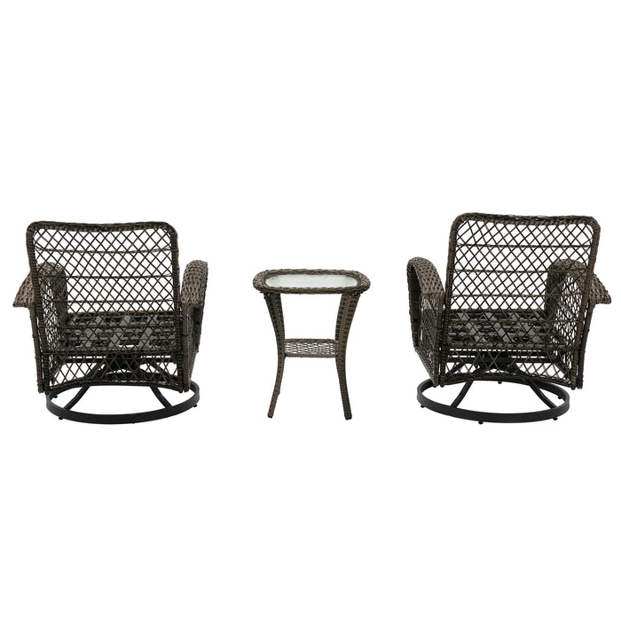 3pcs Outdoor Furniture Wicker Set  Modern Wicker Sunbed Patio Rattan Sun Lounger Chair  with 2pcs lounge and 1pc table