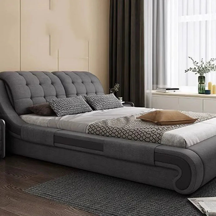 High End Nordic Double Bed Waterproof Storage Safe Headboard Twin Bed Frame Multifunctional Sleeping Camas De Casal Furniture