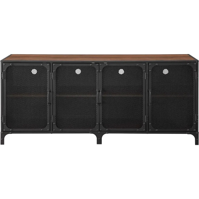 4 Door Metal Mesh Tv Console Home Furniture for Modern Television Suitable for Up to 65" Tv Wall Cabinet 60" Stand Living Room