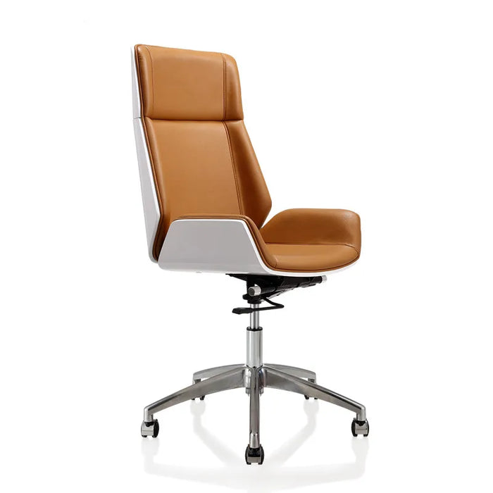 lounge High Back Bentwood Swivel Office Computer Chair Micro Fiber Leather Home Meeting Leather Chair nordic Office Furniture HY