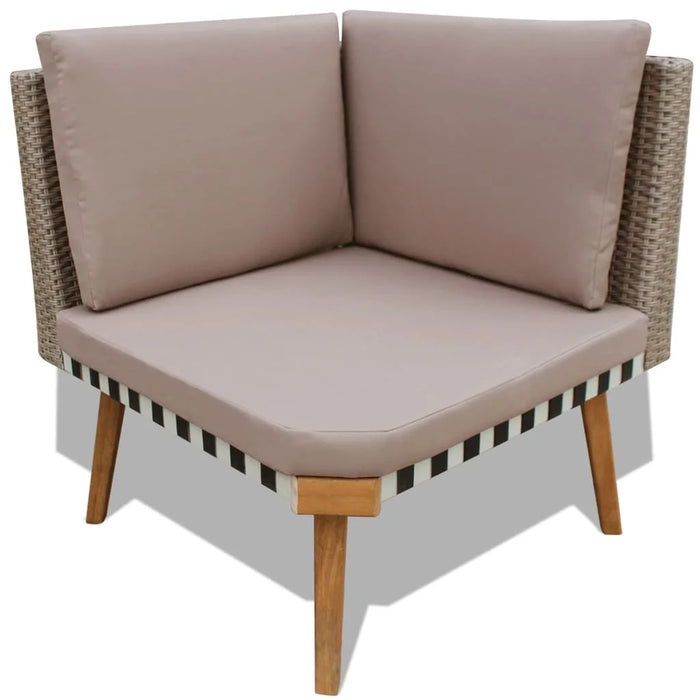 4 Piece Patio Lounge Set with Cushions Poly Rattan Gray B Outdoor Table and Chair Sets Outdoor Furniture Sets
