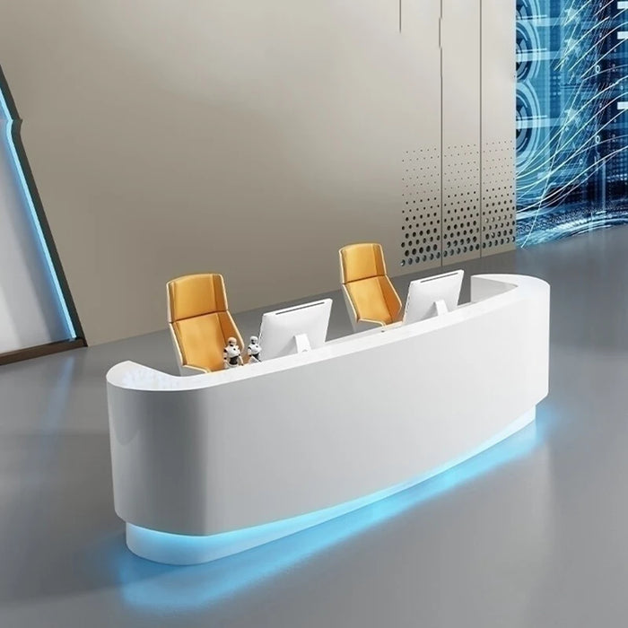Modern Shop Salon Reception Desk Front White Commercial Bar Cash Premium Reception Desks Wooden Schreibtisch Furniture HDH