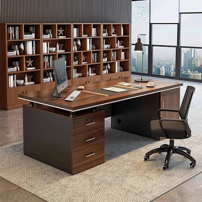 Workbench Computer Office Desk Study Table Writing Work Desk Drawers Executive Luxury Escritorios De Oficina Luxury Furniture