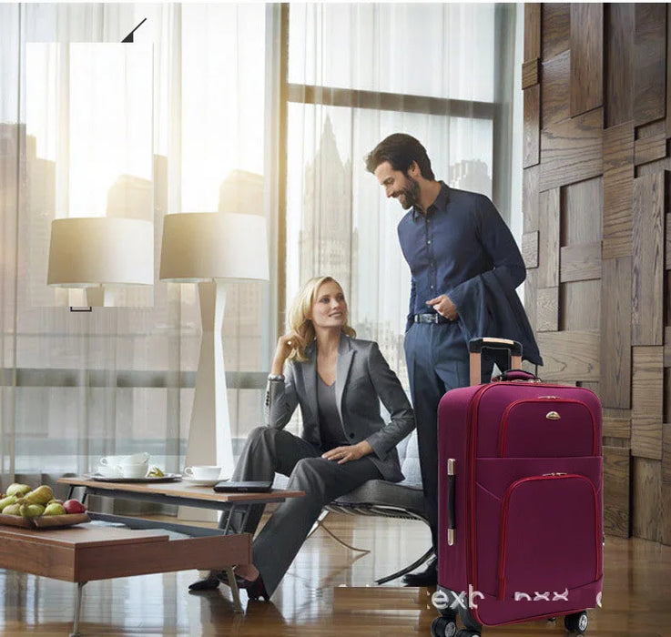 20"22"24"26"28"30 Inch Travel Soft Fabric Big Suitcase On Wheels Trolley Rolling Luggage Bag Boarding Case Valise Free Shipping