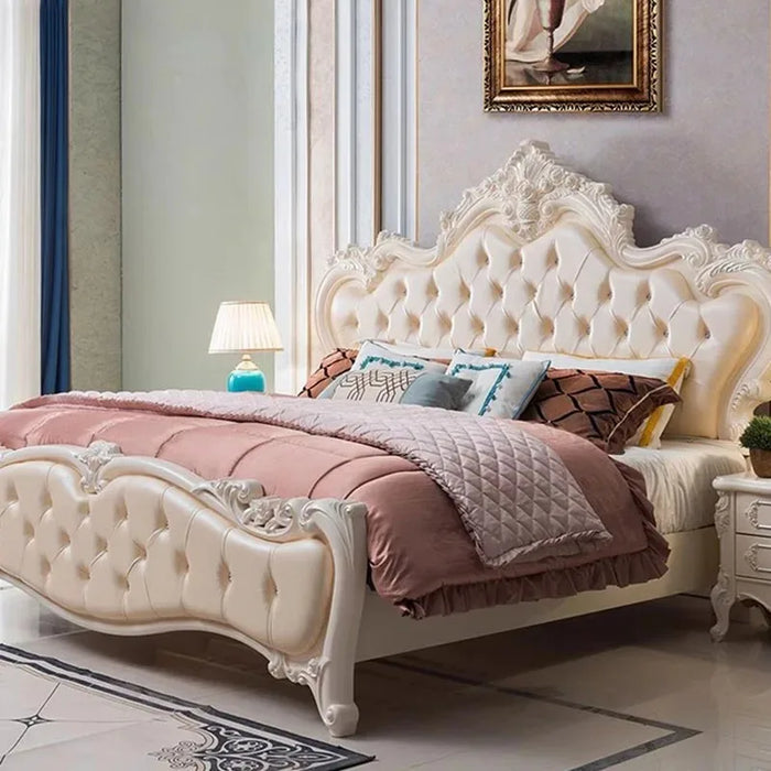 Luxury European Double Bed Royal Modern Whitr King Size Twin Double Bed Kids Sleeping Bedroom Nordic Cama Casal Household Items