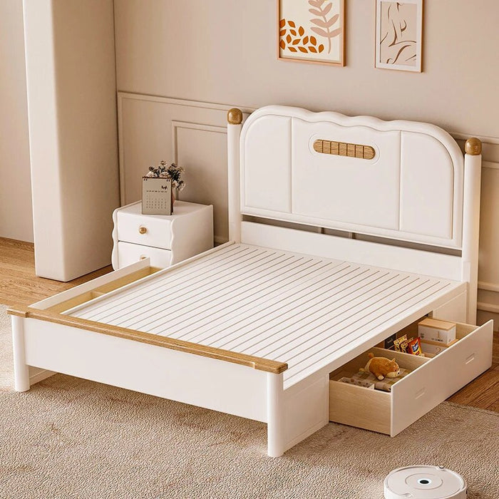 Princess Twin Bed Frame Floor Girls Baby Bedside Crib Queen Size Bed Wooden Toddler Lit Pour Fille Kids Bedroom Furniture