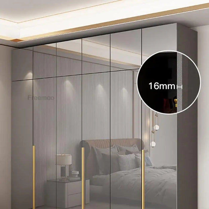 Light Luxury High-Gloss Wardrobe Simple Modern Bedroom Cabinet Four-Six-Eight Door Combination Closet Furniture For Clothes