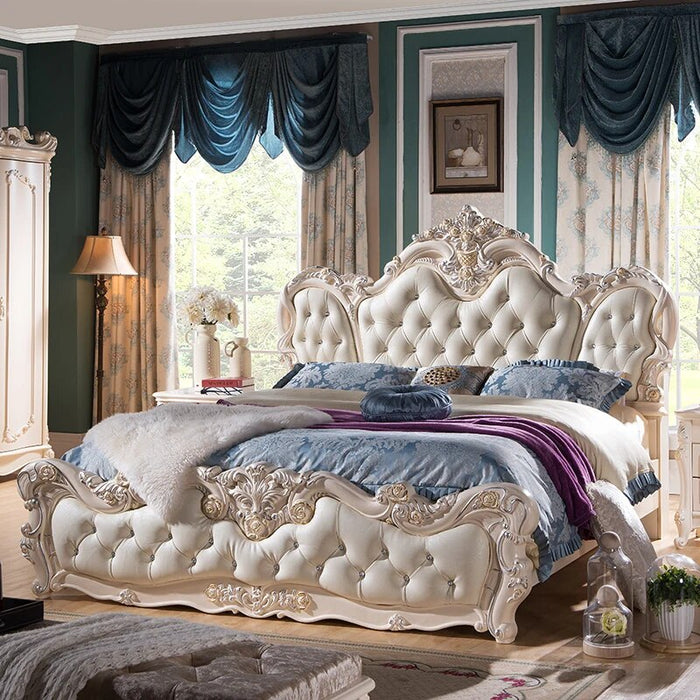 Wood Fancy Bed Frames Queen Mattress Headboard Master Bedroom Twin King Size Bed Modern Luxury Cama Matrimonial Hotel Furniture
