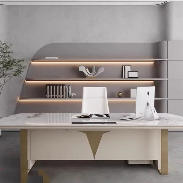 Standing Office Desk Vanity Drawers Reception Luxury Writing Desk Meeting Executive Storage Scrivania Con Cassetti Furniture