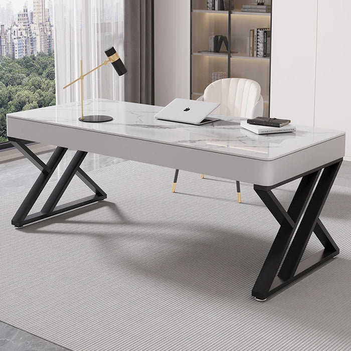 Luxury Modern Ideas Office Desk Wooden Double Designer Metal Frame Leg Executive Desk Tables Arts Mesa Escritorio Room Furniture
