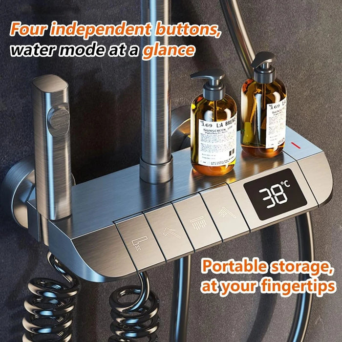 Bathroom Shower Full Set Digital LED Bathroom Shower Full Set Bathtub Shower System Rain Pressurized Hot Cold Shower Sets