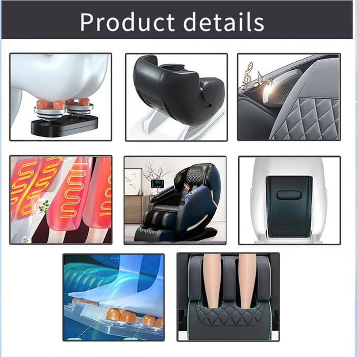Massage Chair 3-Year Warranty Full Body and Recliner Zero Gravity Shiatsu Heat Massage Chair White Airbag pressure