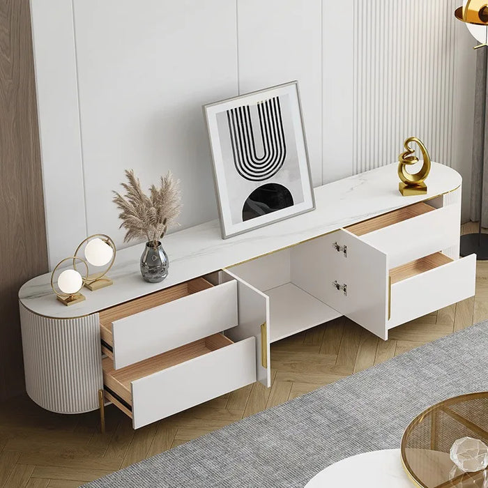 Living room furniture extravagant rock panel TV cabinet Italian villa floor cabinet American TV cabinet coffee table
