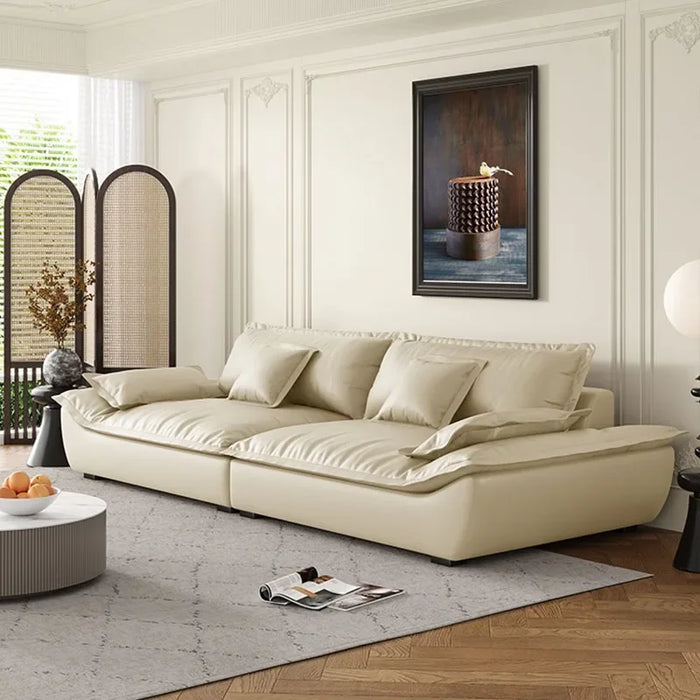 Leather Living Room Sofas Floor Sectional Curved Lazy Accent Sofa Puffs Shape Daybed Sofa Sala De Estar Bedroom Furniture