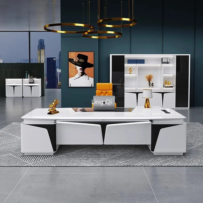 Designer Minimalist Office Desk High Quality Customized Free Shipping Unique Computer Desks Conference L Shaped Bureau Furniture