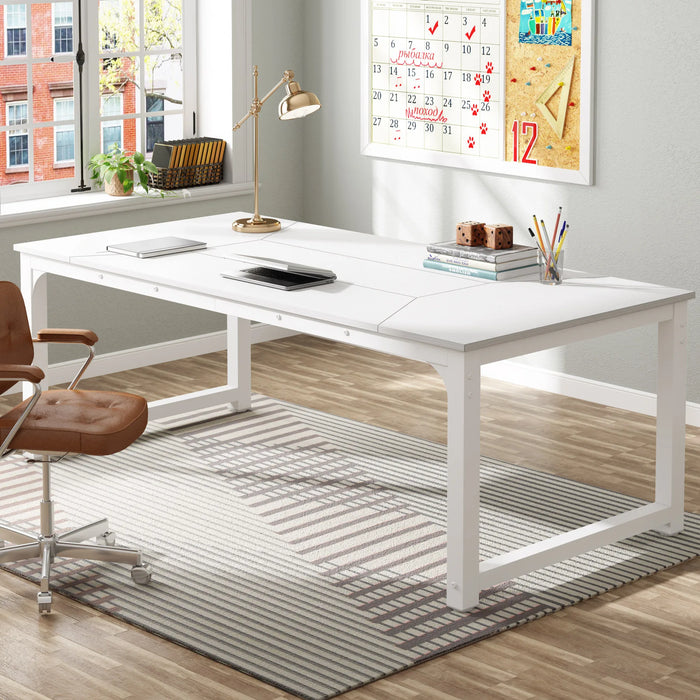 Tribesigns Modern Computer Desk, 78.7 x 39.4 inch X Large Executive Office Desk Computer Table Study Writing Desk Workstation