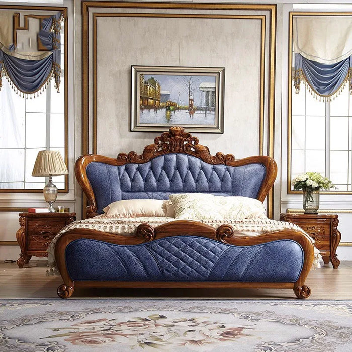 Waterproof Leg Edges Double Bed King Wood Luxury Loft Double Bed High Support Frame Baby Girl Camas Matrimonial Furniture