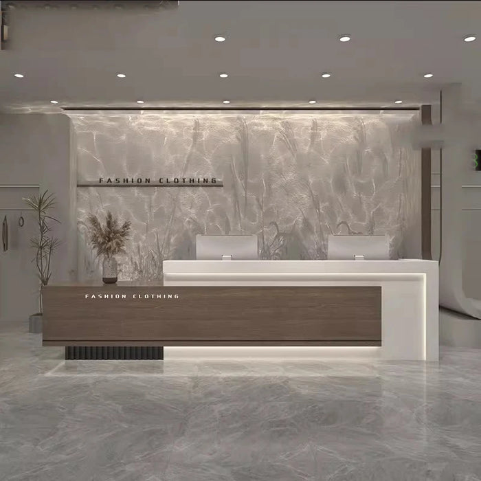 Shop Wooden Reception Desk Bar Supermarket Display Lecture Office Reception Desk Bench Rezeption Desk Beauty Office Furniture