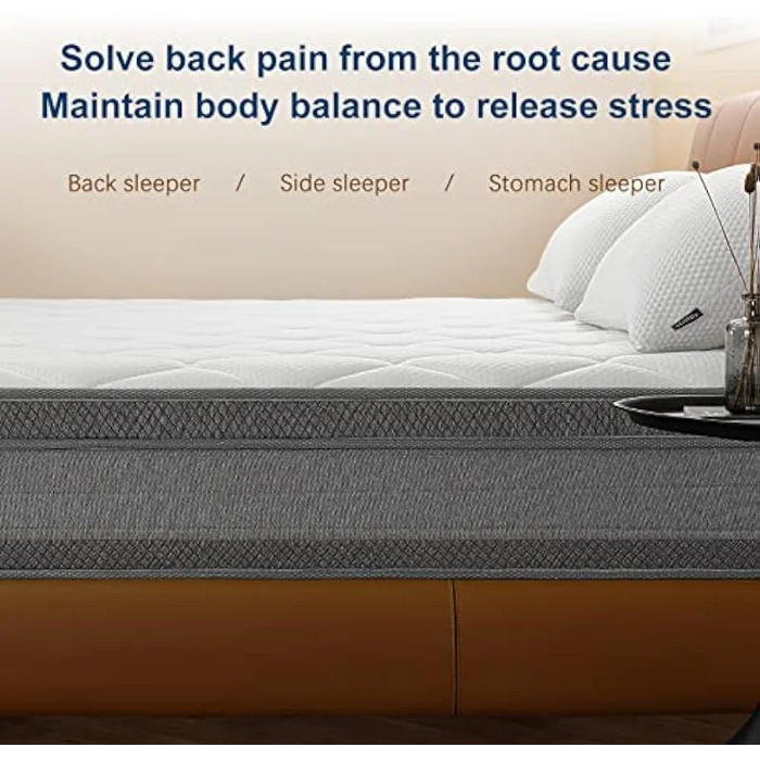 Queen Mattress, MOLBLLY 12 Inch Cooling-Gel Memory Foam and Individually Pocket Innerspring Hybrid Queen Bed Mattress in a Box,