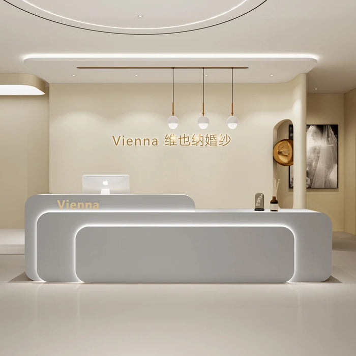 Cashiers Reception Desk Mobile Beauty Front Rostrum Service Desk Wooden Modern Lectern Scrivania Ufficio Lavoro Wood Furniture