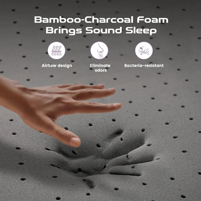 Queen Mattress 12 inch - Bamboo Charcoal Memory Foam Mattress for Cool Sleep & Pressure Relief