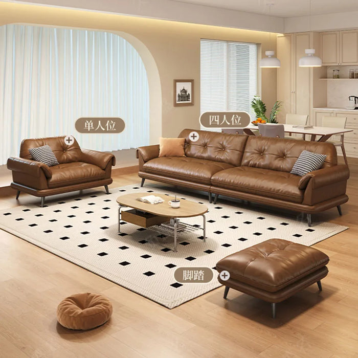 Luxury Living Room Sofas Modern Sectional Europe Living Room Sofas Leather Lazy Confort Recliner Nordic Brown Muebles Home Decor