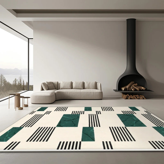 Abstract Pattern Large Area Living Room Decorative Carpets Green Minimalist Bedroom Bedside Carpet Minimalist Creative Art Rugs