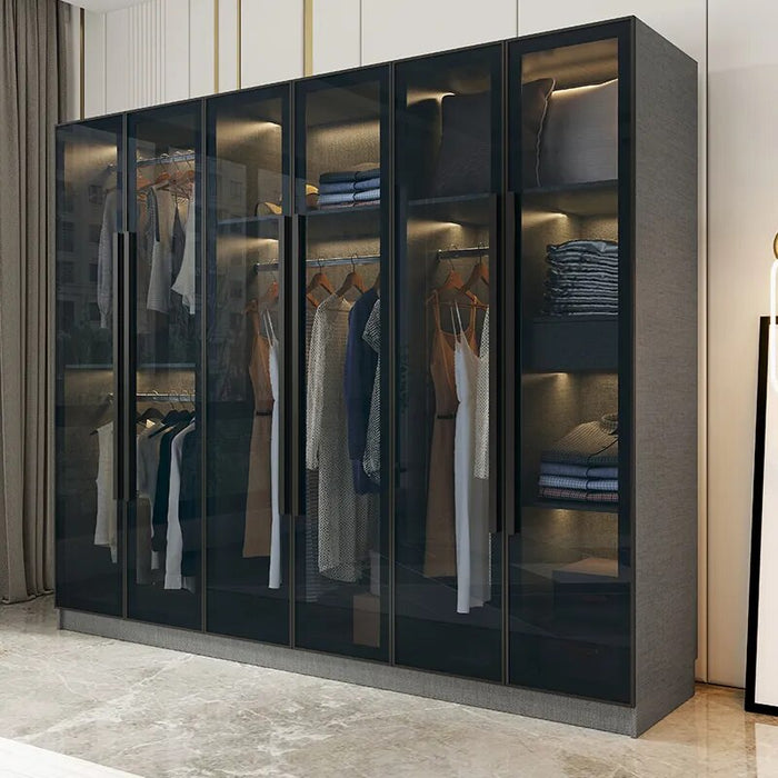 Wooden Organizer Wardrobe Clothes Entry Glass Door Simple Wardrobe Hanging Storage Modern Unique Quarda Roupra Room Furniture