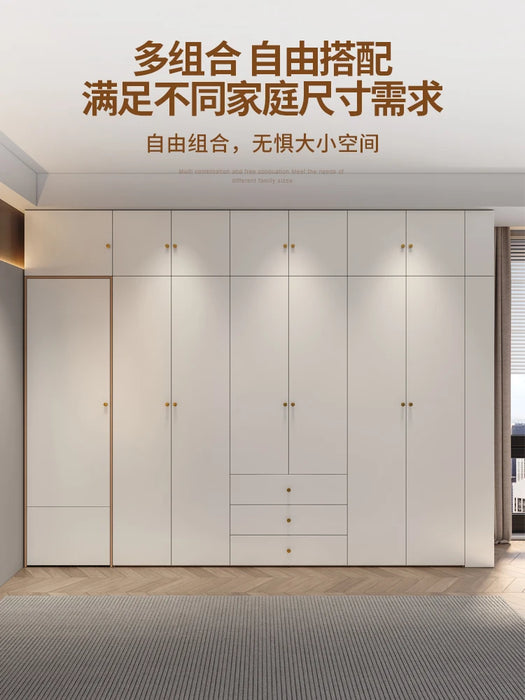 Log wardrobe home bedroom Nordic modern door combination Japanese small household storage cabinet