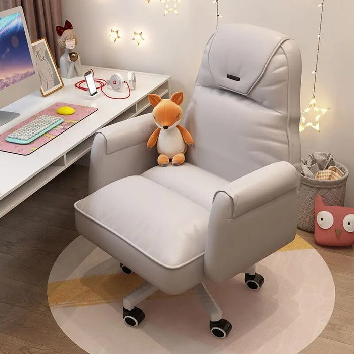 Adjustable Lifting Recliner Home Computer Sofa Chair Leaning Back Sedentary Office Chair Bedroom Cute Swivel Gaming Chair