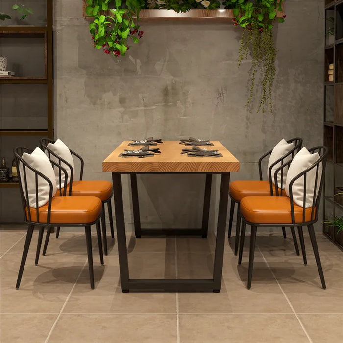 Relaxing Dining Table Chairs Set Dressing Nordic Leather Dining Chairs Balcony Armchair Sedie Da Pranzo Minimalist Furniture ZXF