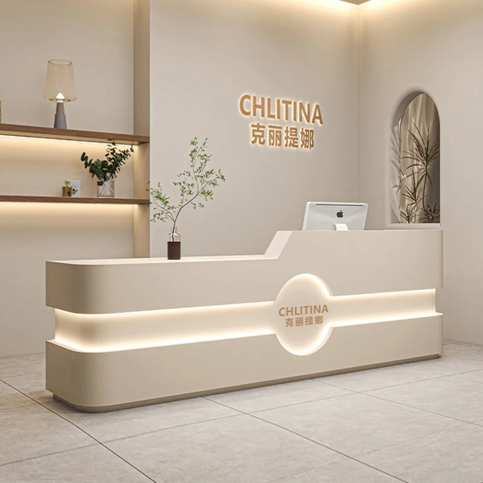 Standing Office Reception Desk Luxury Clinic Checkout Cashier Counter Mobile Standing Beautysalon Meubilair Salon Furniture