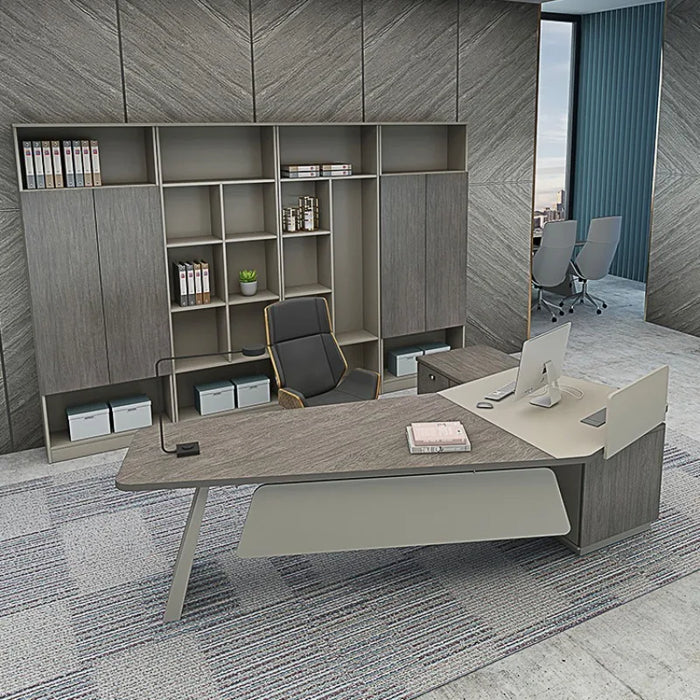 Creative Irregular Boss Work Desk Fashion Creative Manager Boss Desks Table Chair Bookcase Set Modern Office Furniture