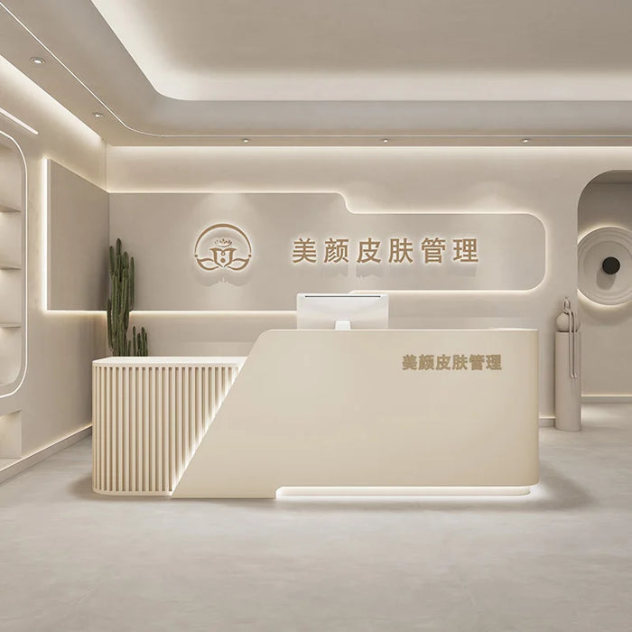 Acrylic Reception Desk Counter Beauty Salon Cashier Table Spa Information Reception Desk Supermarket Schreibtisch Bar Furniture