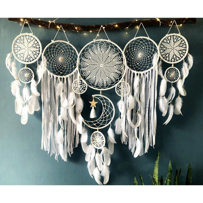 5pcs Dream Catcher Boho Decor Tapestry Feather Wall Hanging Interior Tassel Wall Hanging Home Decor
