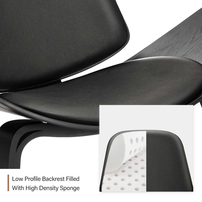 Recliner Chair Replica Black Wood Lounge Shell Chair Single Sofa Airplane Chair For Living Room Bedroom Furniture
