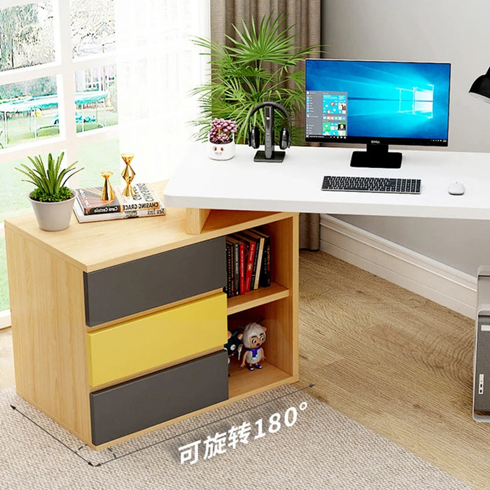 Nordic Minimalist Office Desk Long Work Computer Drawers Ideas Design Bedroom Desk Tables Set Scrivania Per Pc House Furniture