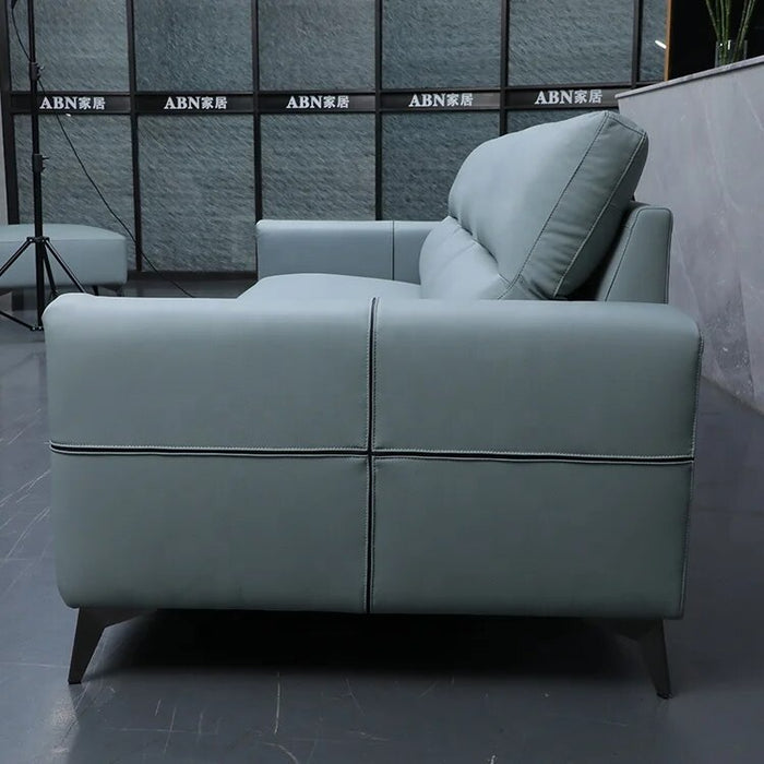 Prefab Houses Modern Furniture 3 Seat Blue Black Colour Eco Leather Live Sofa Room Set Of Sofas For Sale