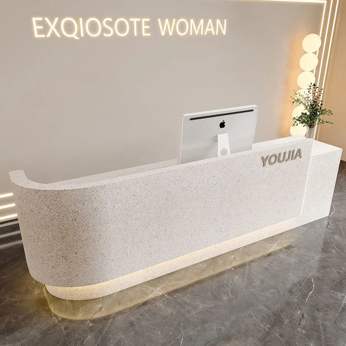 Store Cash Reception Desk Stand Cashier Table Luxury Barbershop Store Reception Desk White Recepcja Hotel Reception Accessories