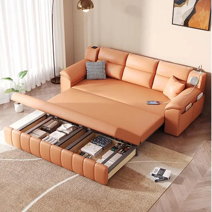 European Nordic Leather Sofa Relax Brown Girl Foam Lounge Floor Sofa Lazzy Modern Designer Salon Meuble Living Room Furniture