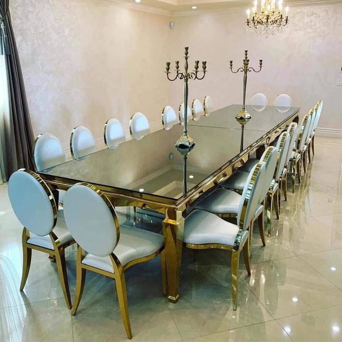 Luxury Hotel Most Popular Stainless Steel Wedding Dining Party Table For 10 Seater