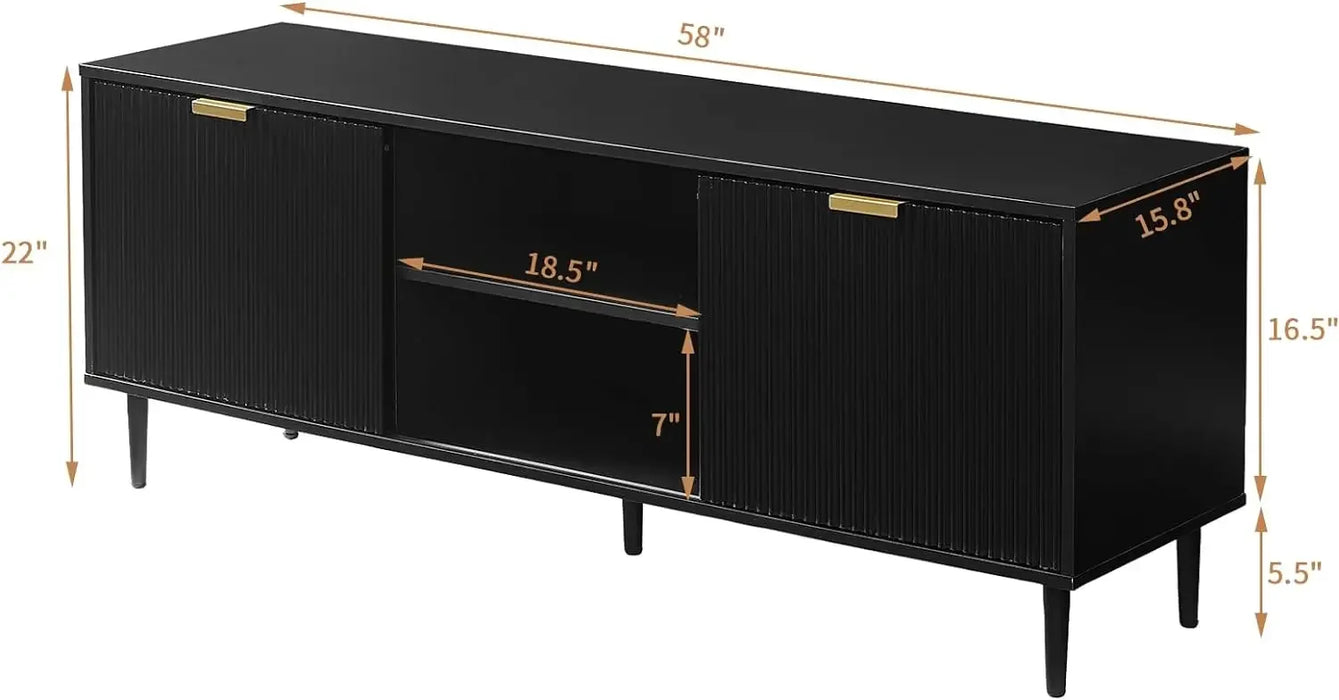 Okvnbjk TV Stand for 65+ Inch TV, Modern Living Room Entertainment Center with Storage Cabinets